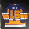 Image 1 : BRETT HULL SIGNED ST. LOUIS BLUES CUSTOM JERSEY WITH COA