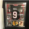 Image 1 : CUSTOM FRAMED BOBBY HULL CHICAGO BLACKHAWKS JERSEY ( JSA COA)