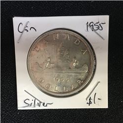 1955 CANADIAN SILVER DOLLAR