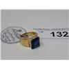 Image 1 : 14K Gold Ring With Imitation Sapphire Stone