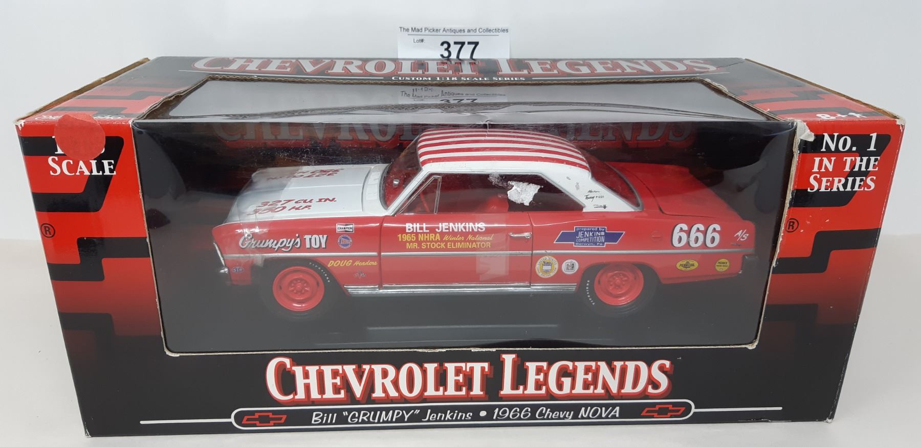 1:18 Scale Die Cast Ertl Chevrolet Legends Bill Grumpy Jenkins 1966 ...