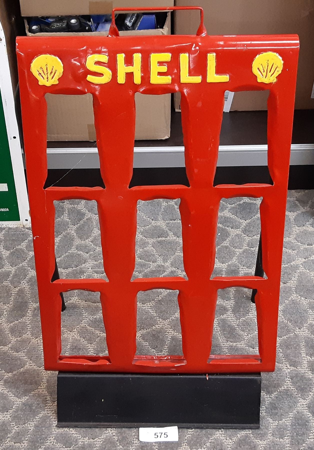 Shell Motor Oil Rack Original Early Shell Oil Rack With Embossed Lettering And Shells