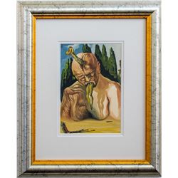 Salvador Dali- Original Color Woodcut on B.F.K. Rives Paper "Hell Canto 34"