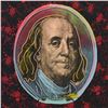 Image 2 : Steve Kaufman (1960-2010), "Old Ben Franklin" Hand Painted Limited Edition Silkscreen on Canvas with