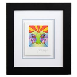 Peter Max- Original Lithograph "Profile And Sunrise (Mini)"