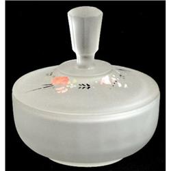 NMV Satin Depression Glass Powder Jar #859653