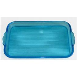 Paden City Peacock Blue Glass Vanity Tray #859664