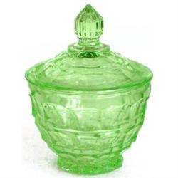 Green Depression Glass Vanity Jar #859671