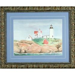 R. MacIssac ORIGINAL watercolor Lighthouse #866949