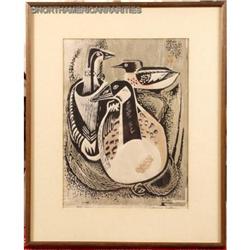 "Penguins?" Framed Hand Worked Lithograph by #883697