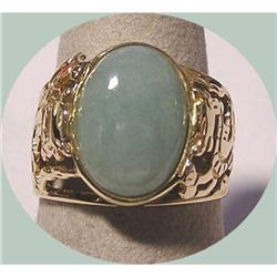 Gent's 14 Kt. Yellow Gold, Jade, Dragon Ring #883702