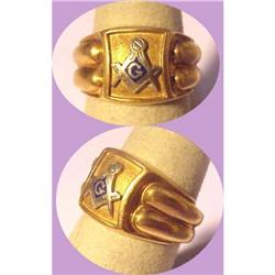 Gent's 14 Kt. Yellow Gold, MASON'S RING #883703