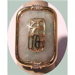 Jade Cocktail Ring, 14 kt. Yellow Gold #883706