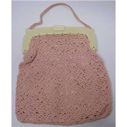 20's Celluloid Frame Crocheted PURSE #883877