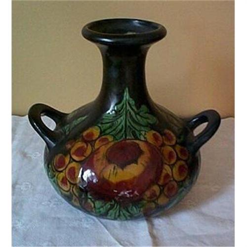 Large Unusual Shaped Hand Painted Pottery Vase 884669