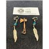 Image 2 : First Nations Feather Earrings & Tomahawk Pendant