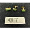 Image 1 : Vintage 3 Piece Jade (?) Cufflink Set 1960's