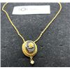 Image 2 : A Victorian Style Gold Plated & Black Crystal Necklace