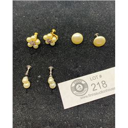 3 Pairs of Good Quality Faux Pearl Earrings