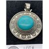 Image 2 : A Large Silver Metal & Turquois(?) Pendant