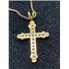 Image 3 : Sterling Cross On Chain Set with 16 Small Diamonds ( Tested) Italian
