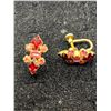 Image 2 : 2 Pairs of Signed " Sherman" Rhinestone Screwback Earrings