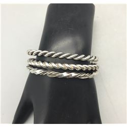 Three Vintage Twisted Wire Bracelets