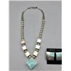 Image 2 : Turquoise Inlay Necklace Set by Ray Tracy