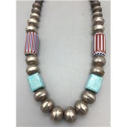 Unique Navajo Pearls and Trade Beads Necklace