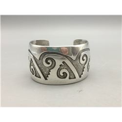 Sterling Silver Hopi Overlay Bracelet