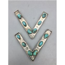 Vintage Turquoise Collar Tips
