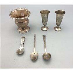 Group of Silver Spoons and Cups