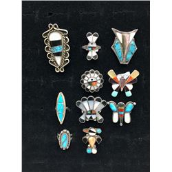 10 Vintage Inlay Rings