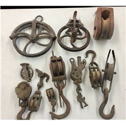 Group of Antique Pulleys