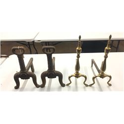 Two Pairs of Antique Andirons