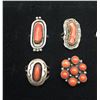 Image 2 : Six Vintage Coral Rings