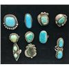 Image 1 : 10 Vintage Turquoise Rings
