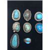 Image 2 : Group of 10 Vintage Turquoise Rings