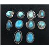 Image 1 : Group of 10 Vintage Turquoise Rings