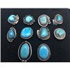 Image 3 : Group of 10 Vintage Turquoise Rings