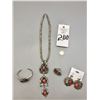 Image 14 : Coral Necklace, Bracelet, Ring and Earrings Set