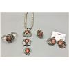 Image 1 : Coral Necklace, Bracelet, Ring and Earrings Set