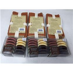 Lot of Cloth Napkins and Yarn Wrapped Rings