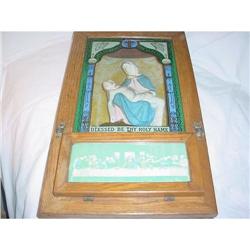 Statue of Jesus & Mary rev painted w last rites #881377