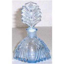 New Martinsville Glass Ice Blue Perfume Bottle  #887498