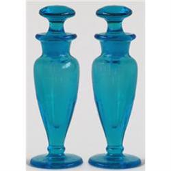 Paden City Peacock Blue Glass Perfume Bottles  #887513