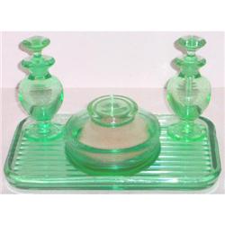 New Martinsville Depression Glass Vanity Set #887536