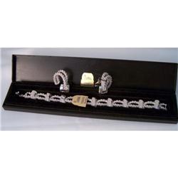 Trifari Bracelet & Clip Earrings #888278