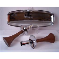 Milbern Wood & Chrome Candleholders & Tray #888281