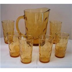 Amber Pitcher & 6  CGC glasses in inverted coin #888292